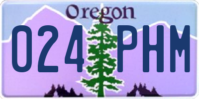 OR license plate 024PHM