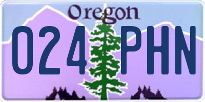 OR license plate 024PHN