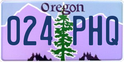 OR license plate 024PHQ