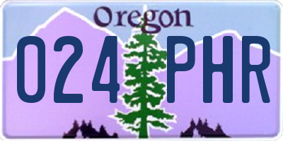 OR license plate 024PHR