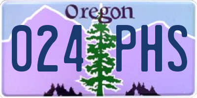 OR license plate 024PHS