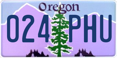 OR license plate 024PHU