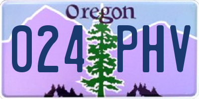 OR license plate 024PHV