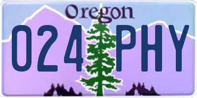 OR license plate 024PHY