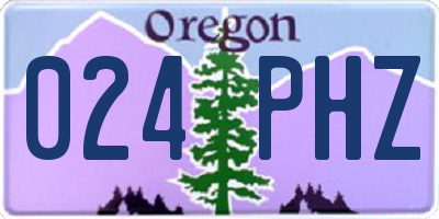 OR license plate 024PHZ