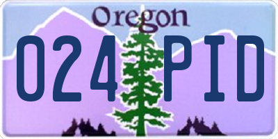 OR license plate 024PID