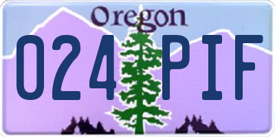 OR license plate 024PIF