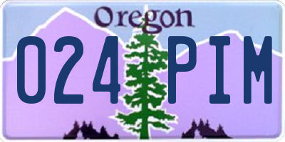 OR license plate 024PIM