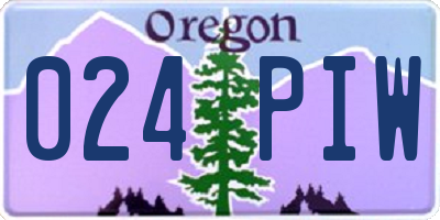 OR license plate 024PIW