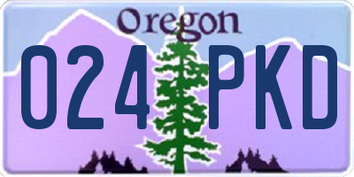OR license plate 024PKD