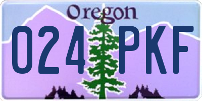 OR license plate 024PKF