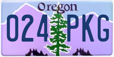 OR license plate 024PKG