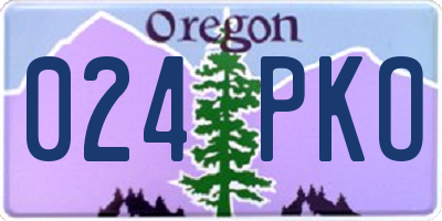 OR license plate 024PKO