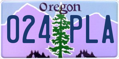 OR license plate 024PLA