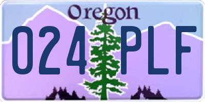 OR license plate 024PLF