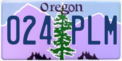OR license plate 024PLM