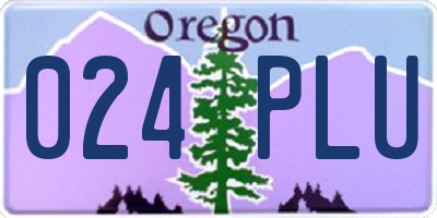 OR license plate 024PLU