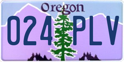 OR license plate 024PLV