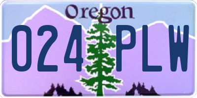 OR license plate 024PLW