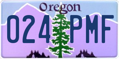 OR license plate 024PMF