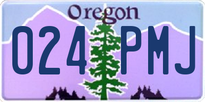 OR license plate 024PMJ