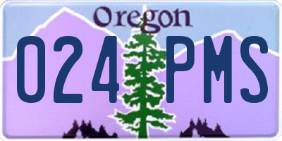 OR license plate 024PMS