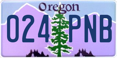 OR license plate 024PNB