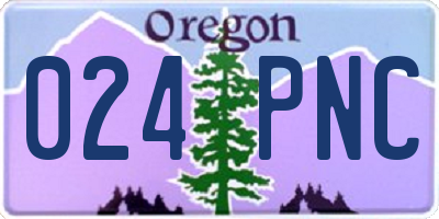 OR license plate 024PNC