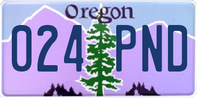 OR license plate 024PND