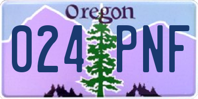 OR license plate 024PNF