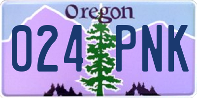 OR license plate 024PNK