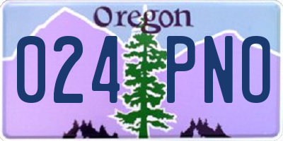 OR license plate 024PNO