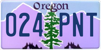 OR license plate 024PNT
