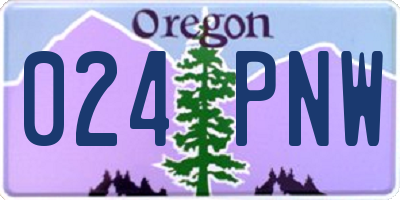 OR license plate 024PNW