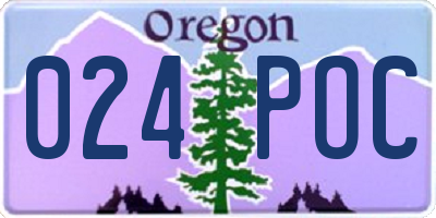 OR license plate 024POC