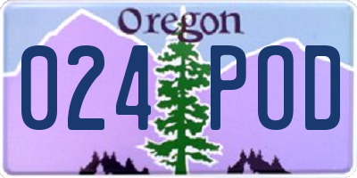 OR license plate 024POD