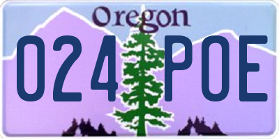 OR license plate 024POE