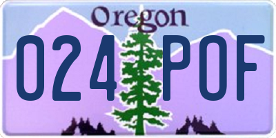 OR license plate 024POF