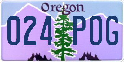 OR license plate 024POG