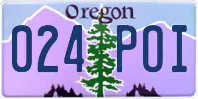 OR license plate 024POI