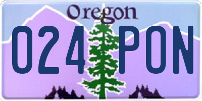 OR license plate 024PON