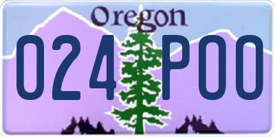 OR license plate 024POO