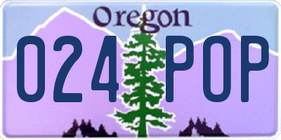 OR license plate 024POP