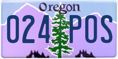 OR license plate 024POS