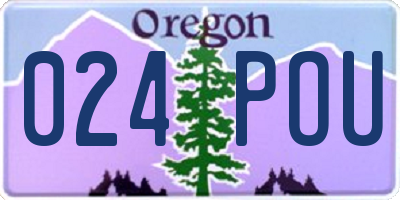 OR license plate 024POU