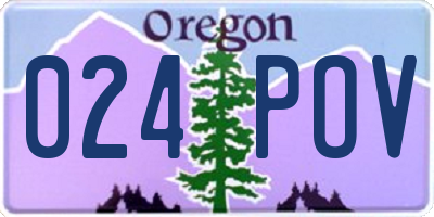 OR license plate 024POV