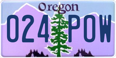 OR license plate 024POW
