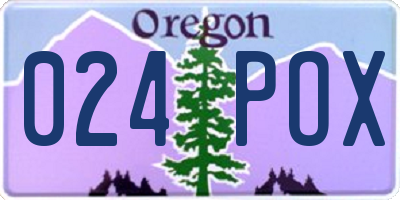 OR license plate 024POX
