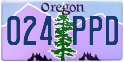 OR license plate 024PPD