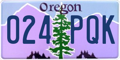 OR license plate 024PQK